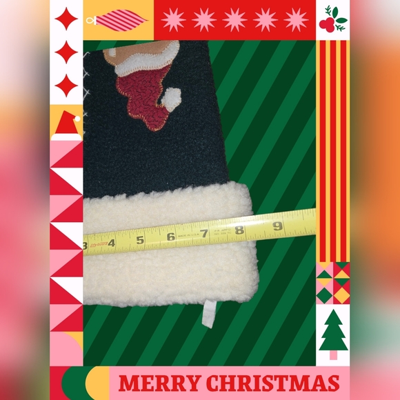 Vintage Holiday Christmas Stocking Santa Teddy Snowflake Bells Christmas Tree - Picture 6 of 6